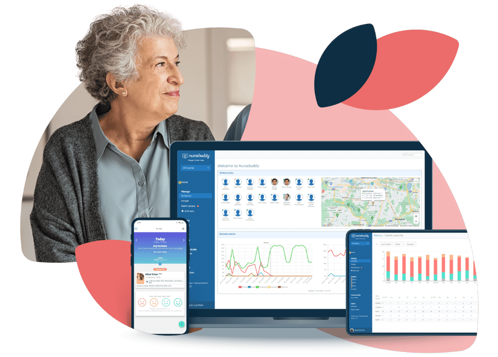 Book a demo of Nursebuddy's homecare software