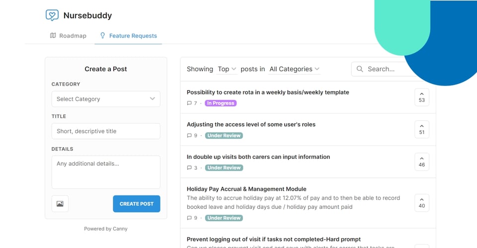 Share your feature request with us and upvote suggestions | Nursebuddy