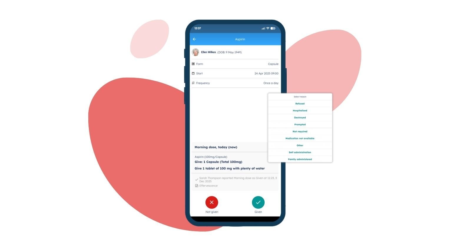 Medication reporting in Nursebuddy
