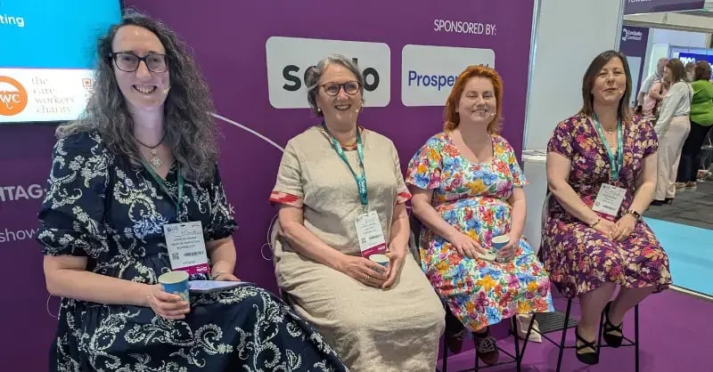 Nursebuddy hosts panel about care worker wellbeing at Care Show London 2025, featuring Pastora and The Care Workers' Charity.