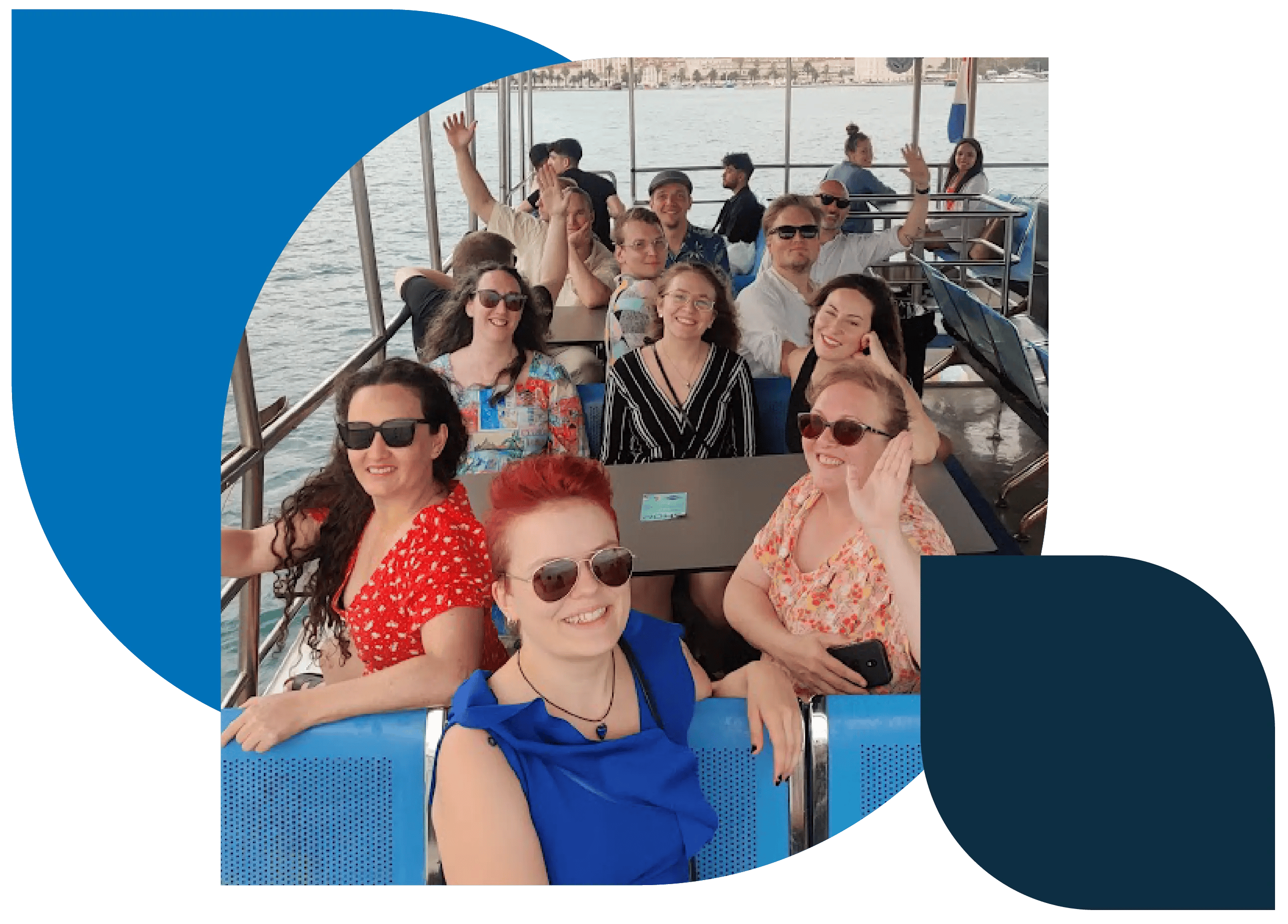 The Nursebuddy team on a boat trip in Croatia