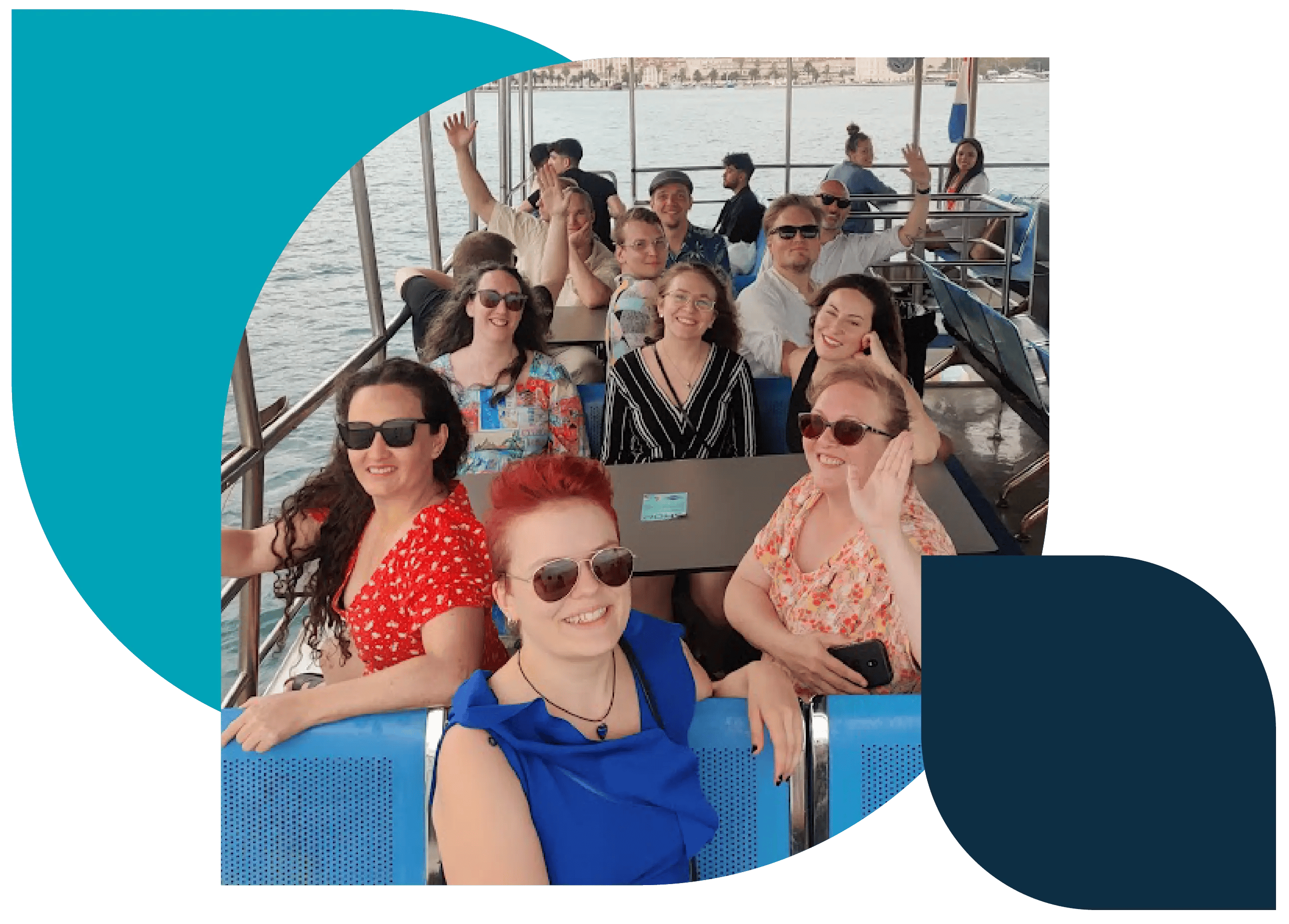 The Nursebuddy team (on a boat in Croatia during our get together in September 2023)