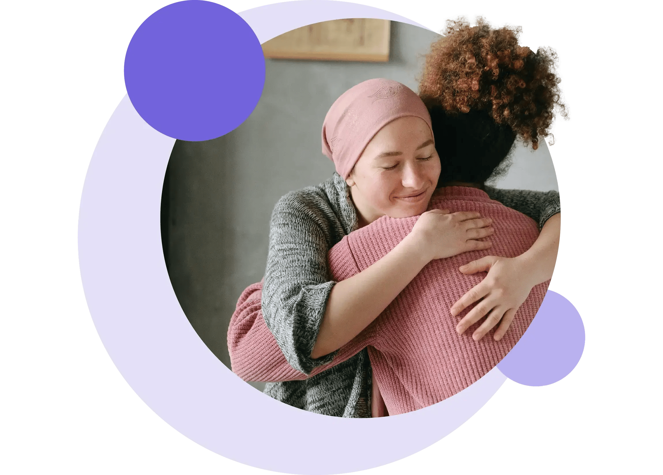 Two woman hugging