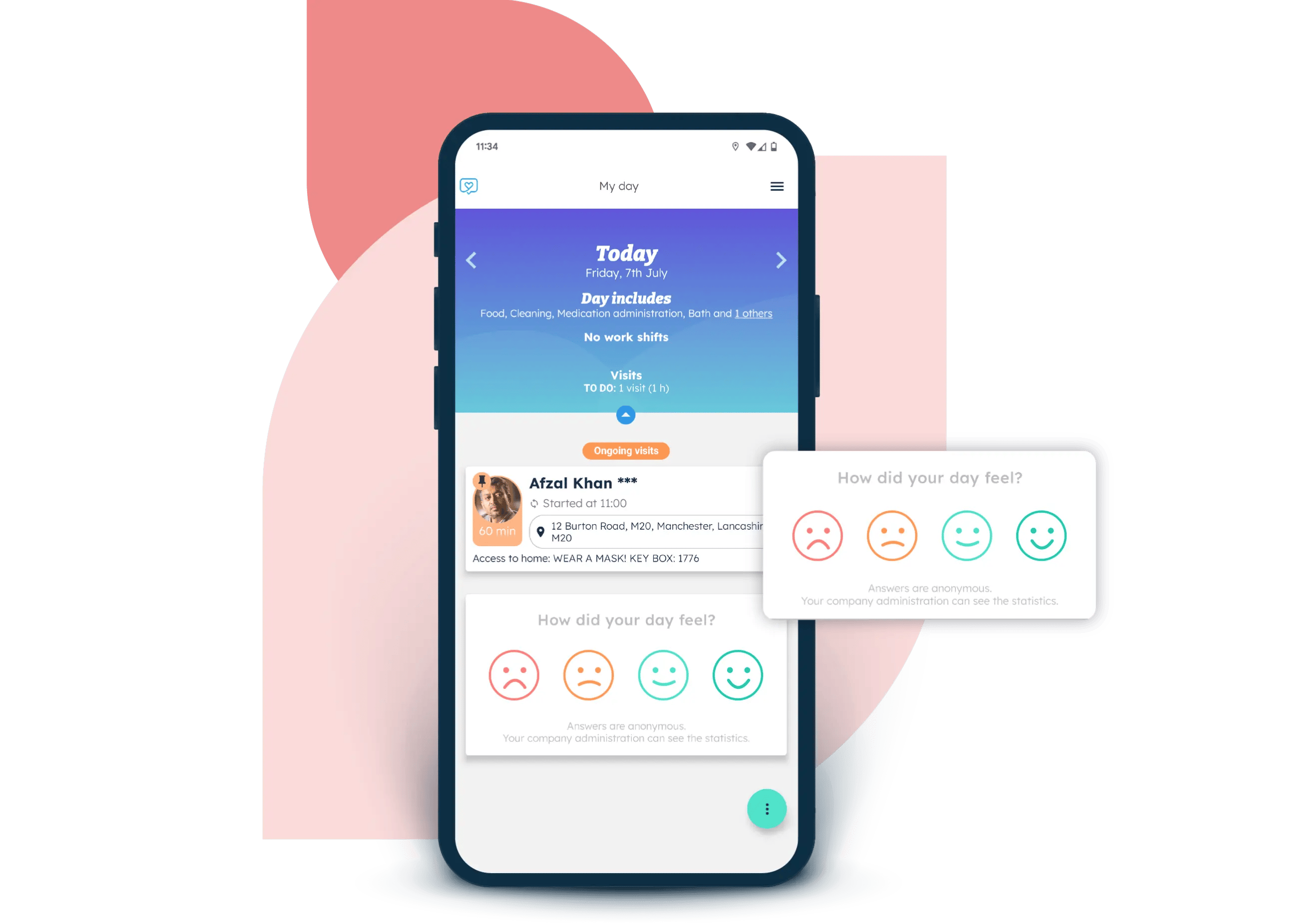 Carer wellbeing survey within the Nursebuddy mobile app
