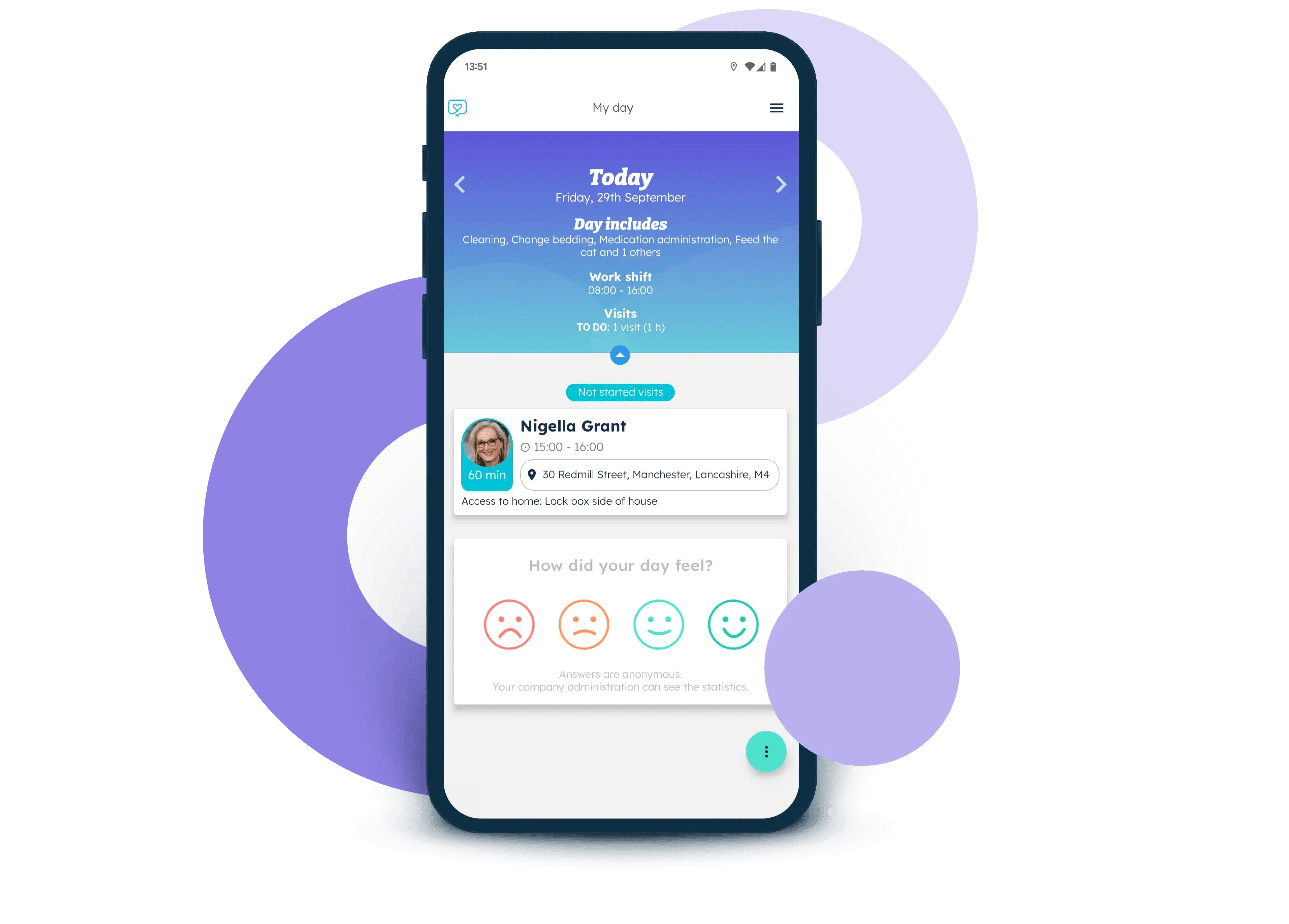 Carer wellbeing survey within the Nursebuddy mobile app