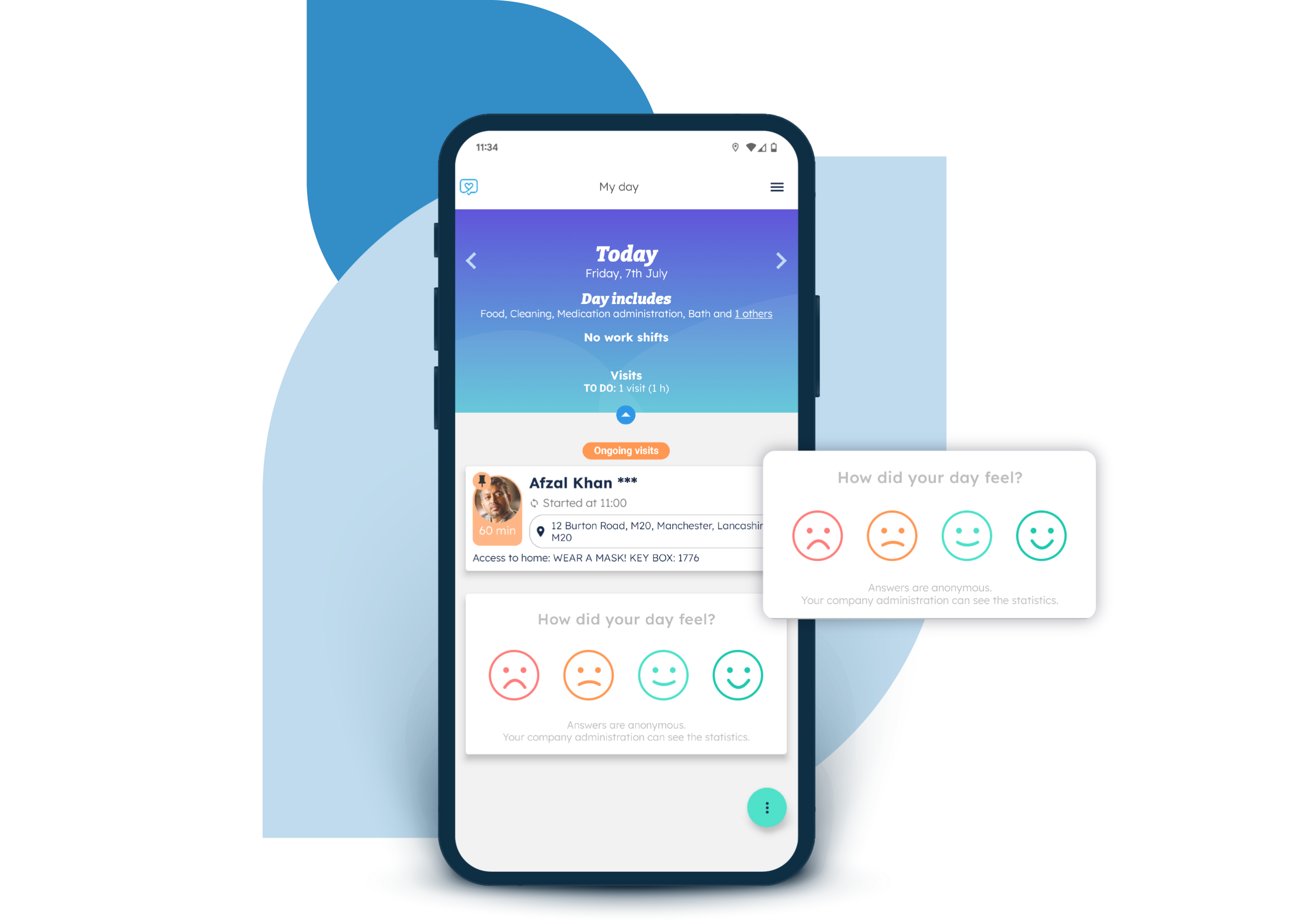 Wellbeing survey within the Nursebuddy mobile app