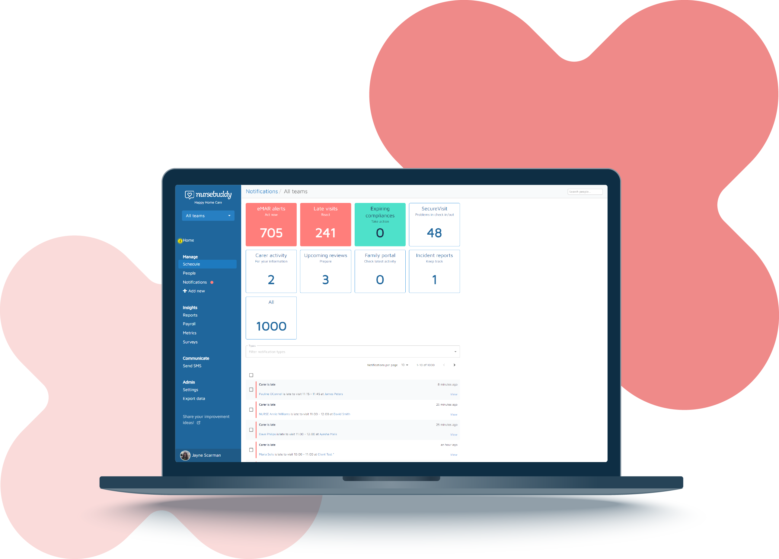 Nursebuddy's Notifications Centre
